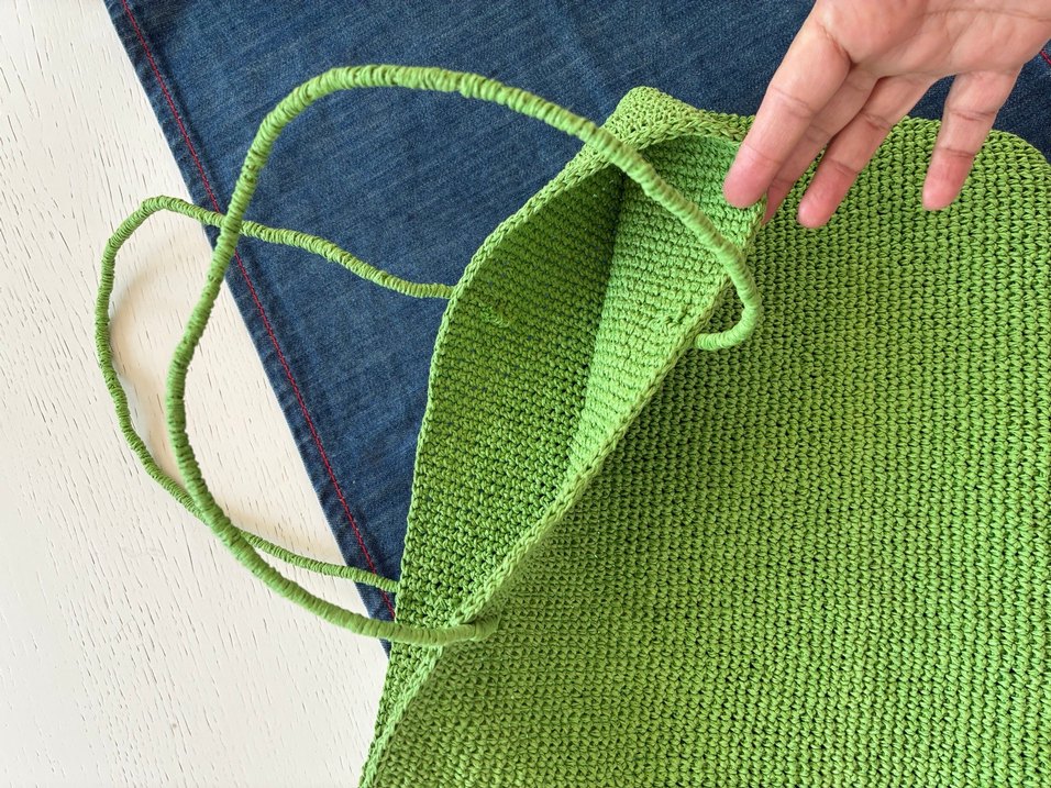 Örgü Yeşil Kadın Çanta - Görsel 2