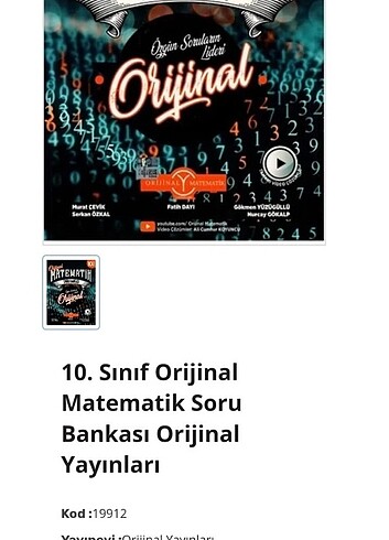  Orijinal yayınları 10.sınıf matematik soru bankası