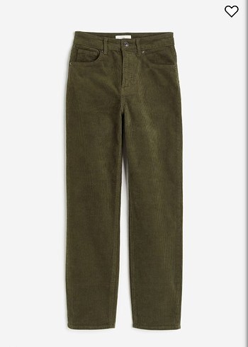 H&M Yeşil Fitilli Kadife Pantolon