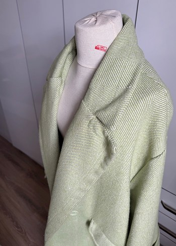 Yeşil Maxi Yün Düğmeli Hamile Kabanı - Görsel 4