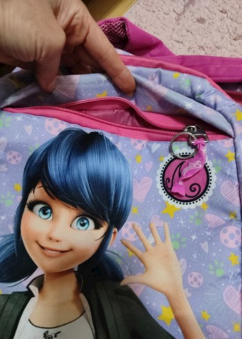 Mor Çocuk Okul Çantası - Renkli Desenli - Görsel 6