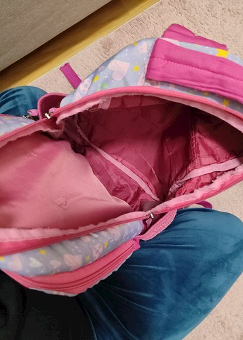 Mor Çocuk Okul Çantası - Renkli Desenli - Görsel 7