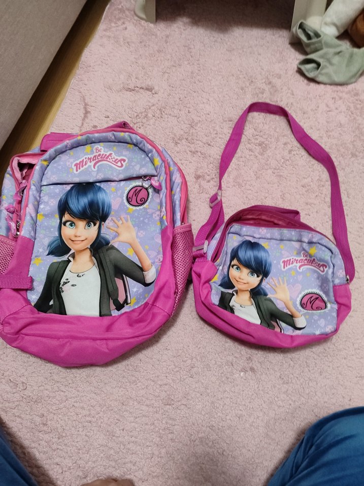 Mor Çocuk Okul Çantası - Renkli Desenli - Görsel 5