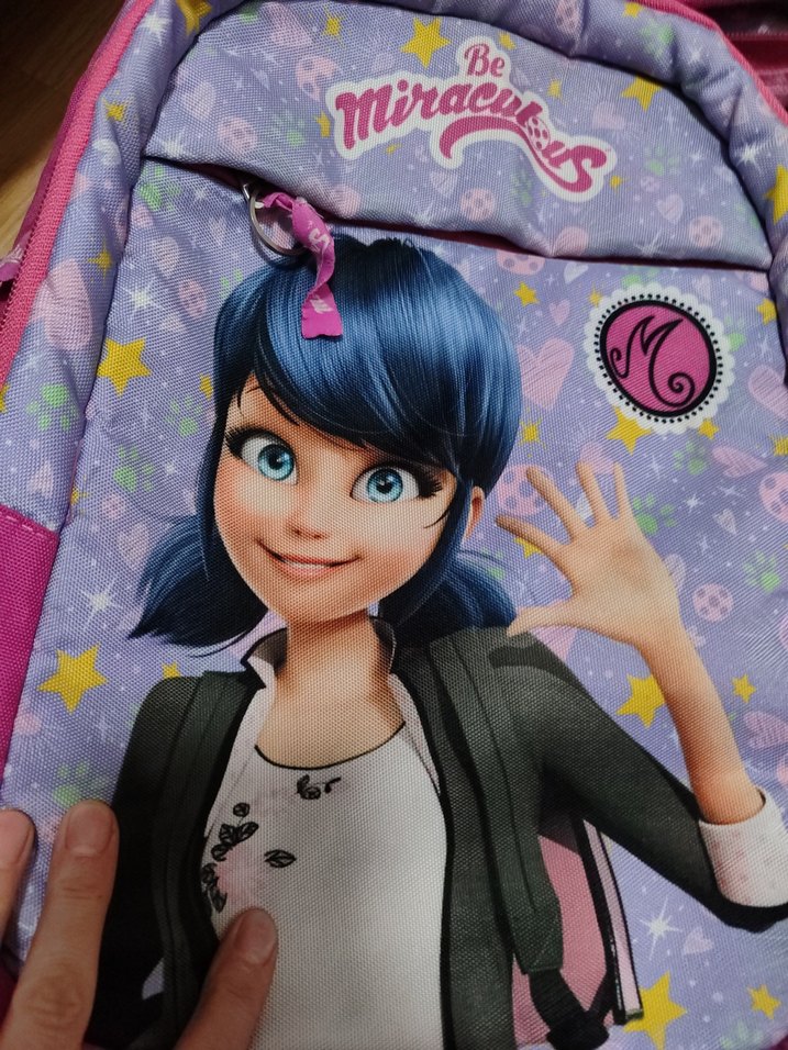 Mor Çocuk Okul Çantası - Renkli Desenli - Görsel 2