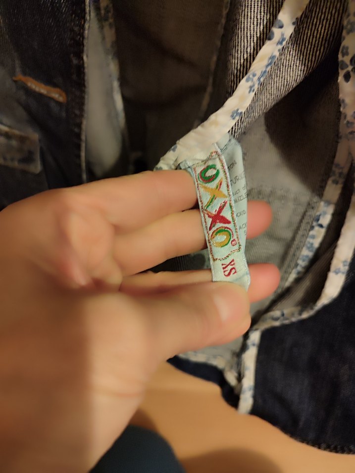 Düğmeli Kadın Kot Ceket, Normal Boy, Koyu mavi - Görsel 3