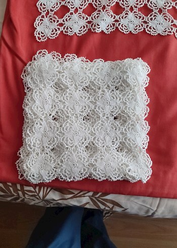 Beyaz El Örgüsü Dantel Takımı - Görsel 3