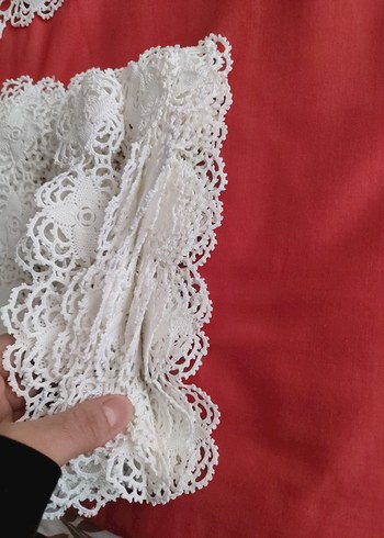 Beyaz El Örgüsü Dantel Takımı - Görsel 2