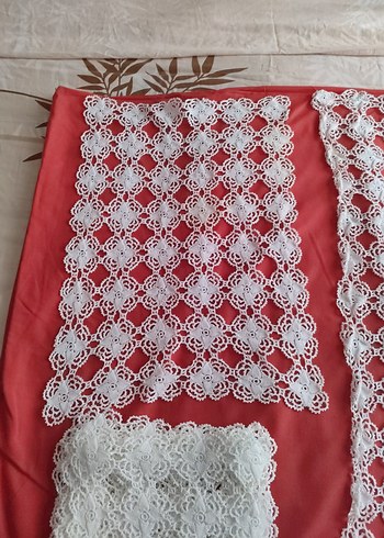 Beyaz El Örgüsü Dantel Takımı - Görsel 6