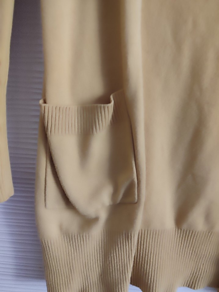 Bej Midi Kadın Hırka Uzun Kollu - Görsel 3
