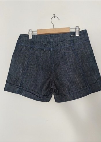 Diğer Kadın Lacivert Denim Kemerli Mini Şort