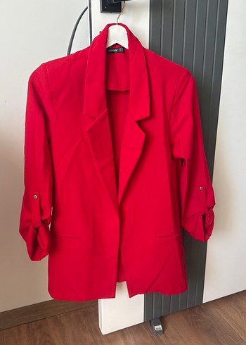 Zara Kirmizi Uzun Blazer Ceket