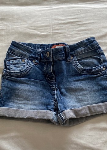 Kızlar için Düğmeli Bağlamalı Denim Şort