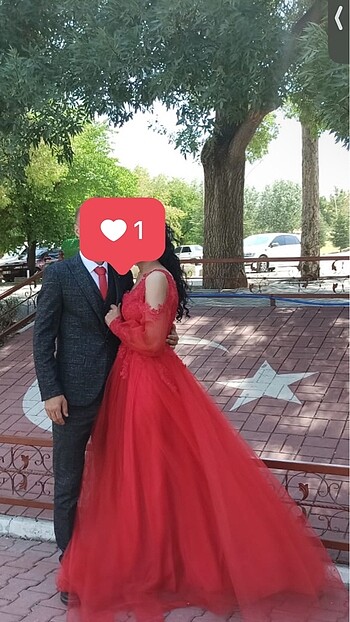 38 Beden kırmızı Renk Kınalık nişanlım abiye elbise