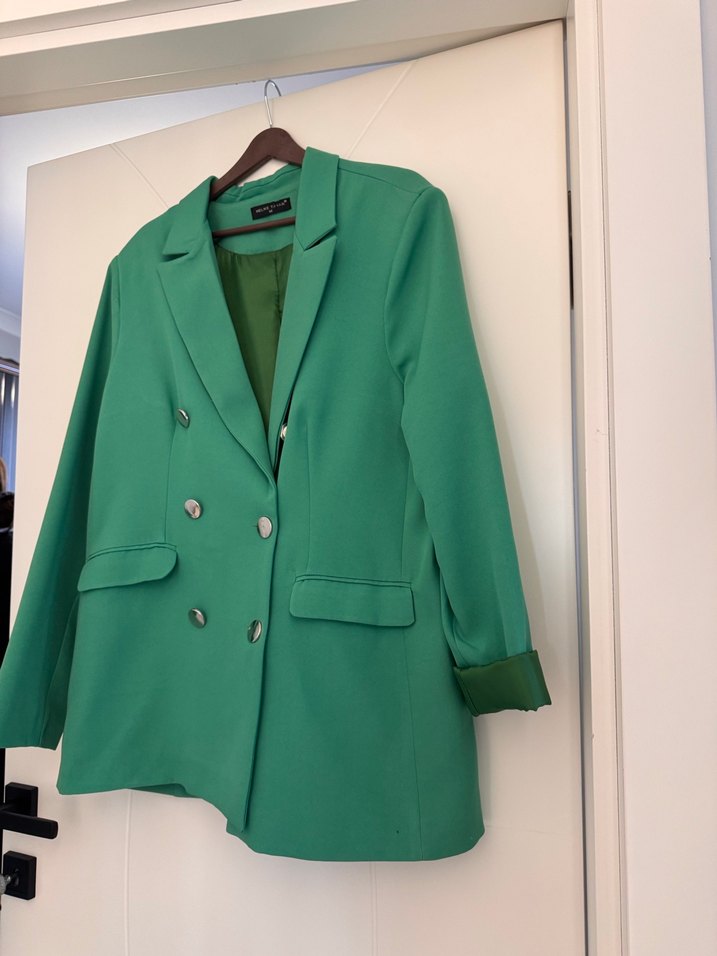 Düğmeli Yeşil Kadın Blazer Ceket - Görsel 2