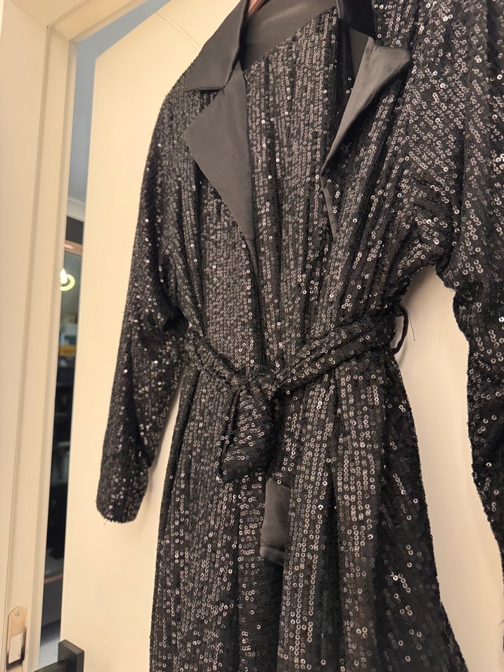 46-50 beden uyumlu özel dikim pulpayetli ceket pantolon takım - Görsel 2