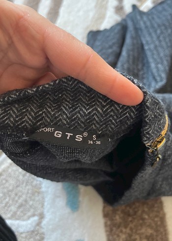 Gri Pilili Midi Hamile Eteği - Görsel 4