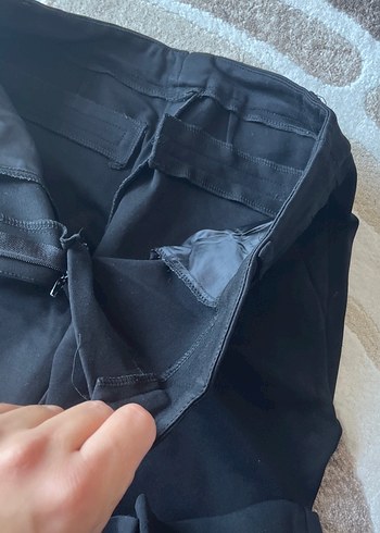 s Beden Siyah Midi Kadın Kumaş Pantolon