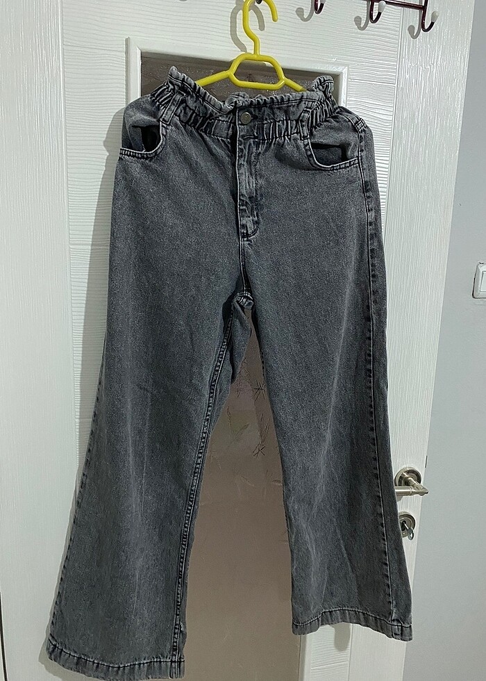 Gri&Siyah Karışımı Belden Lastikli Pantolon - Görsel 4