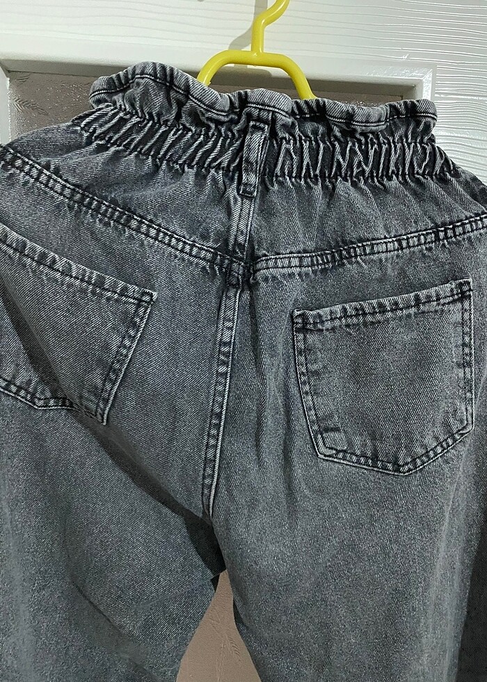 Gri&Siyah Karışımı Belden Lastikli Pantolon - Görsel 2