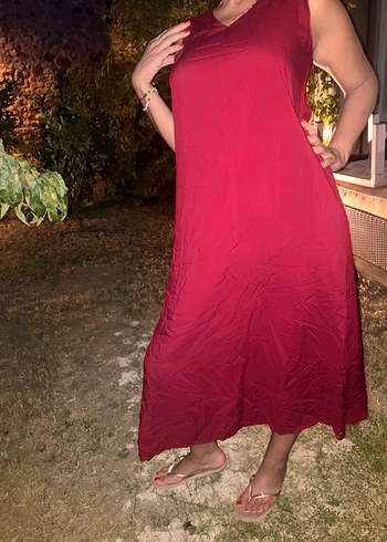 Uzun cepli yazlık elbise - Görsel 2