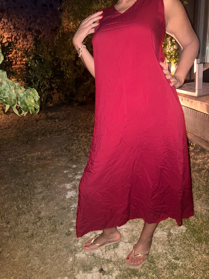 Uzun cepli yazlık elbise - Görsel 2