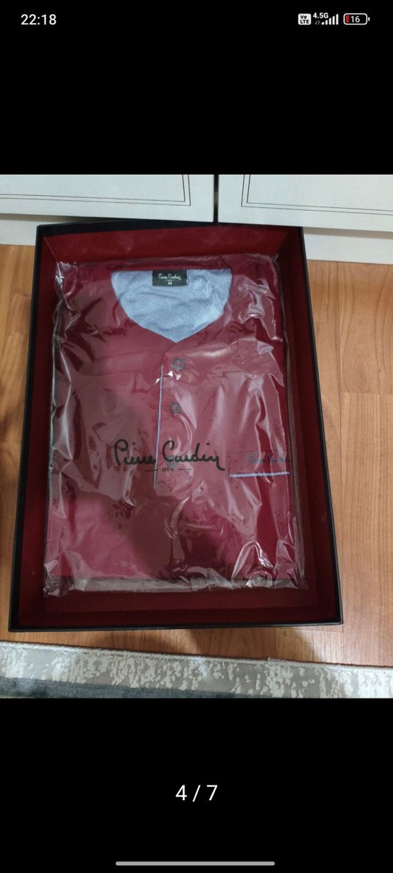 Pierre Cardin  5 li uzun kol kısa kol ve robdosambir pijama seti - Görsel 3