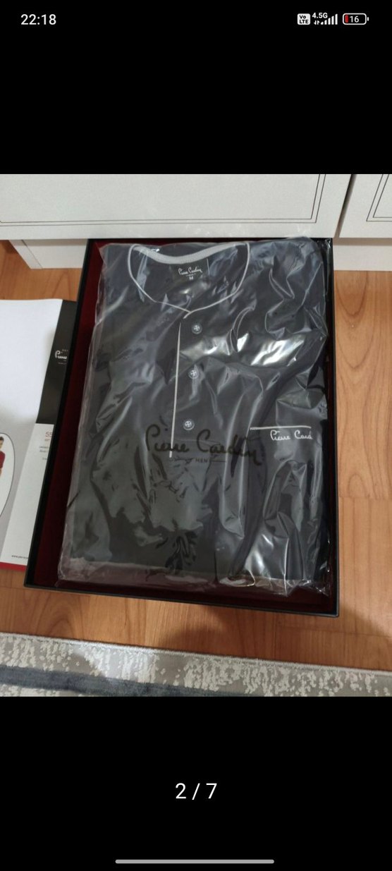 Pierre Cardin  5 li uzun kol kısa kol ve robdosambir pijama seti - Görsel 4