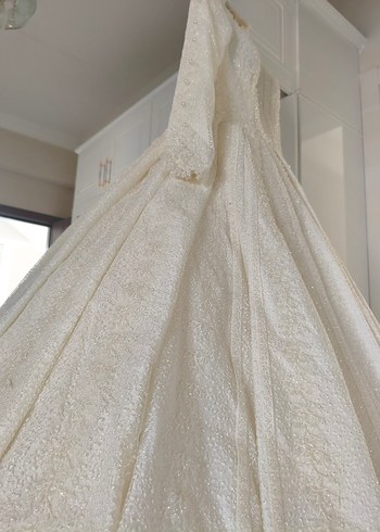 Hiç kullanılmamış  Aysira özel dikim  Beyaz Prenses Gelinlik - Görsel 10
