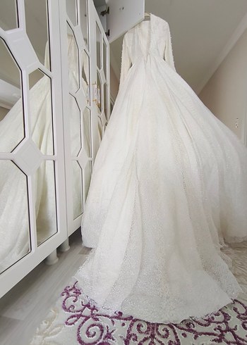 Hiç kullanılmamış  Aysira özel dikim  Beyaz Prenses Gelinlik - Görsel 16