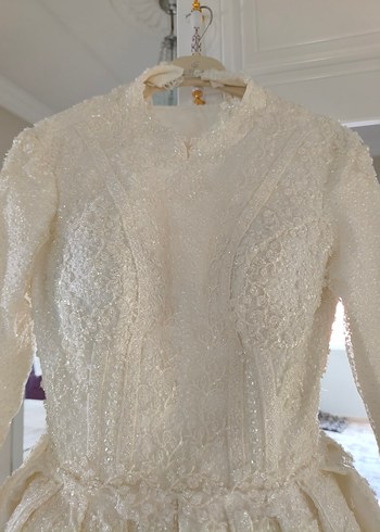 Hiç kullanılmamış  Aysira özel dikim  Beyaz Prenses Gelinlik - Görsel 13