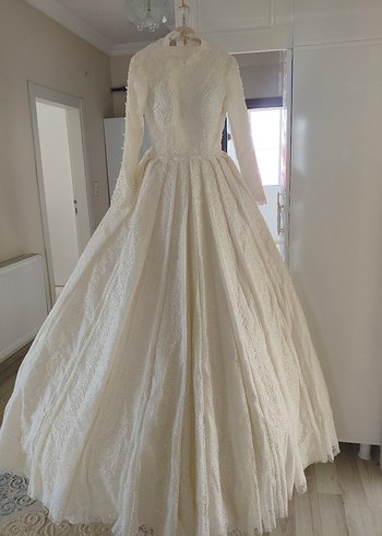 Hiç kullanılmamış  Aysira özel dikim  Beyaz Prenses Gelinlik - Görsel 4