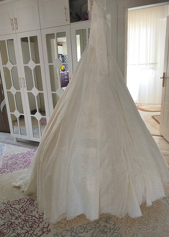 Hiç kullanılmamış  Aysira özel dikim  Beyaz Prenses Gelinlik - Görsel 8