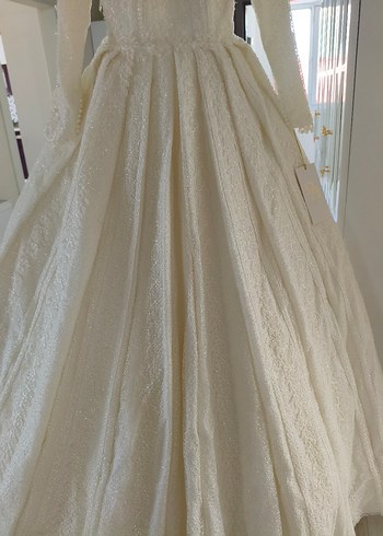 Hiç kullanılmamış  Aysira özel dikim  Beyaz Prenses Gelinlik - Görsel 15