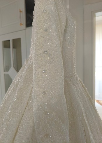 Hiç kullanılmamış  Aysira özel dikim  Beyaz Prenses Gelinlik - Görsel 3