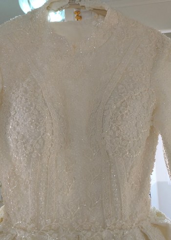 Hiç kullanılmamış  Aysira özel dikim  Beyaz Prenses Gelinlik - Görsel 14