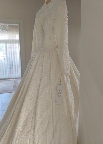 Hiç kullanılmamış  Aysira özel dikim  Beyaz Prenses Gelinlik - Görsel 12