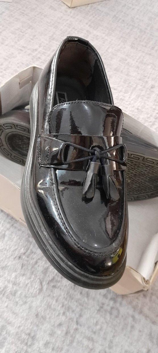 rugan Siyah erkek Leofer Ayakkabı - Görsel 3