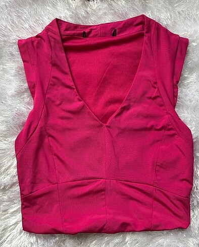 Pembe askılı crop