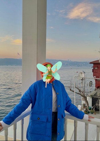 Düğmeli Lacivert Kadın Midi Ceket - Görsel 4