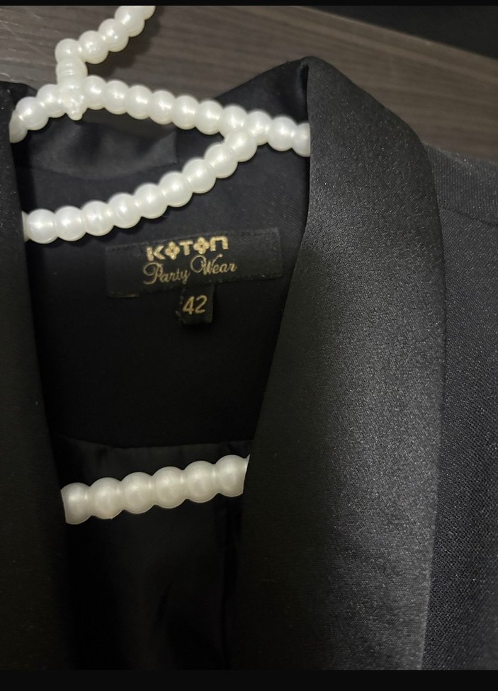 Siyah Kadın Midi Blazer Ceket - Görsel 2