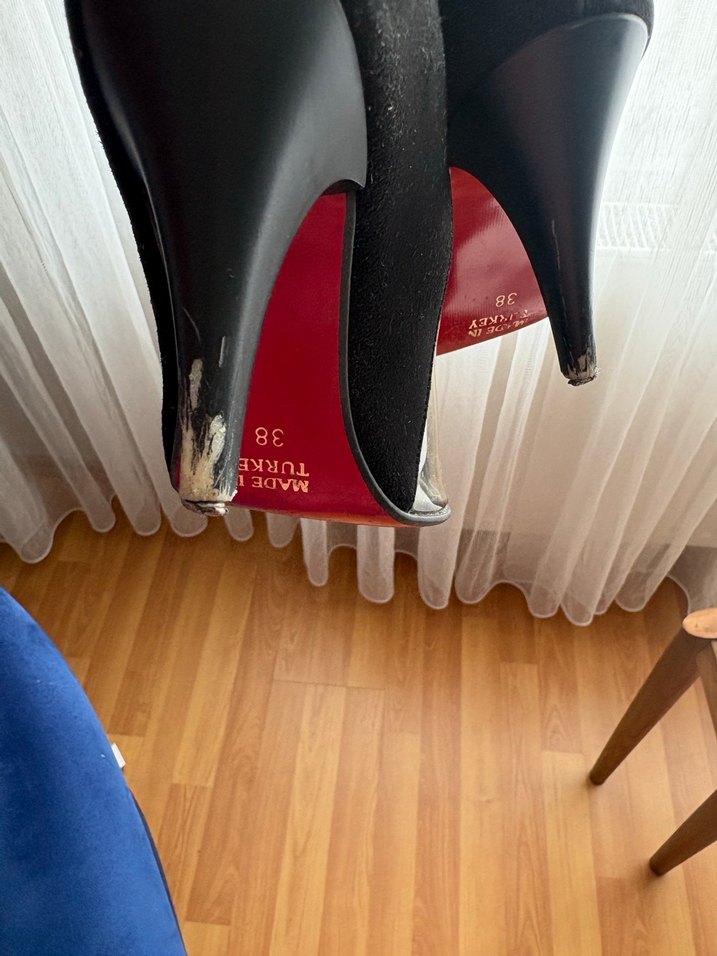 Siyah Stiletto Topuklu Kadın Ayakkabı - Görsel 4