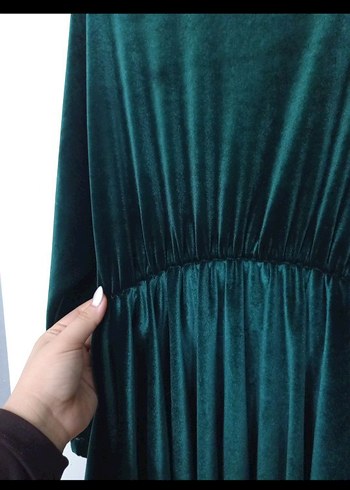 zümrüt yeşili günlük elbise. - Görsel 2