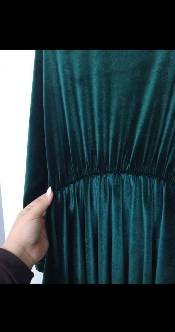 zümrüt yeşili günlük elbise. - Görsel 2