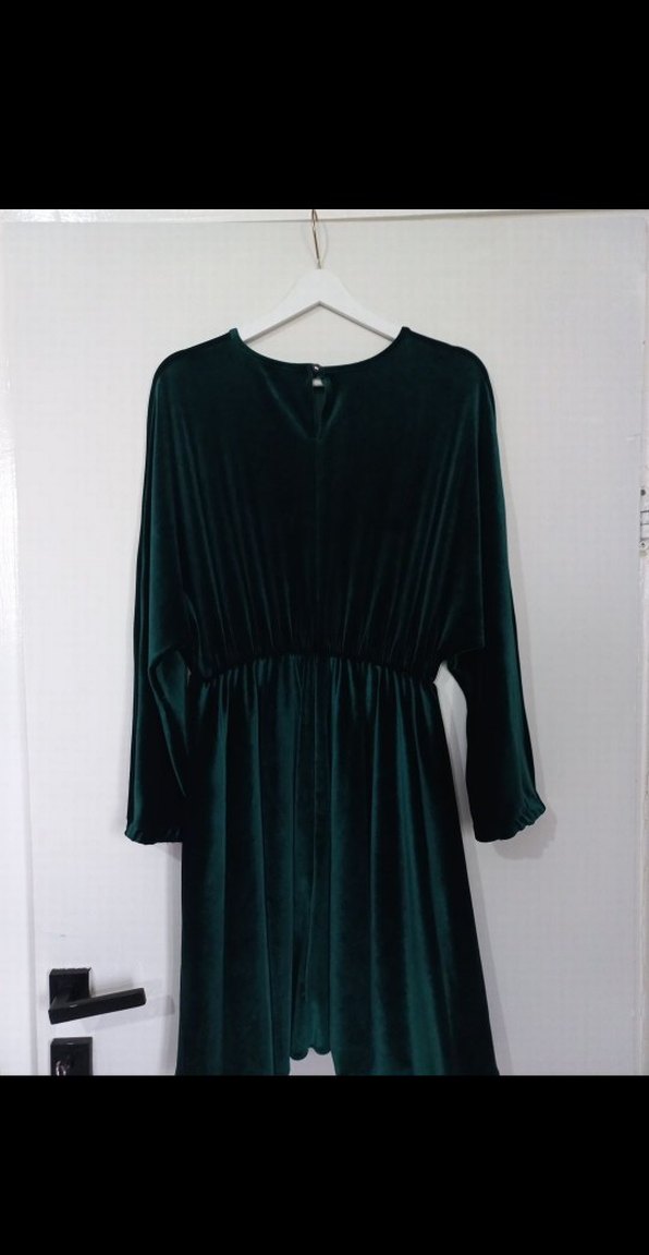 zümrüt yeşili günlük elbise. - Görsel 3