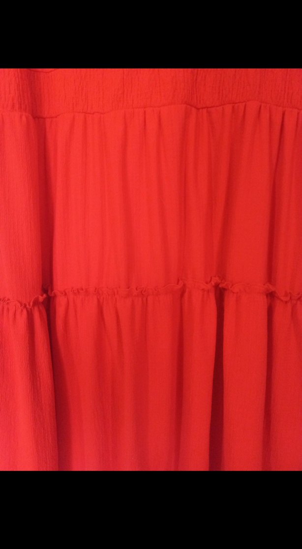 Turuncu V Yaka Elbise - Görsel 5