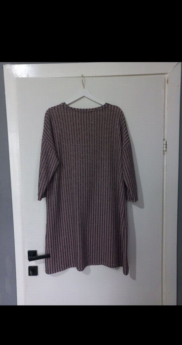 Mor ve Gri Midi Triko Tunik - Görsel 3