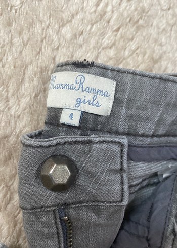 Gri Düğmeli Çocuk Denim Pantolon - Görsel 3