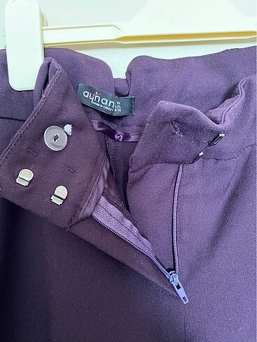 xl Beden MÜRDÜM KOYU MOR HAVUÇ PANTOLON ÜTÜ İZLİ OLAN MODEL