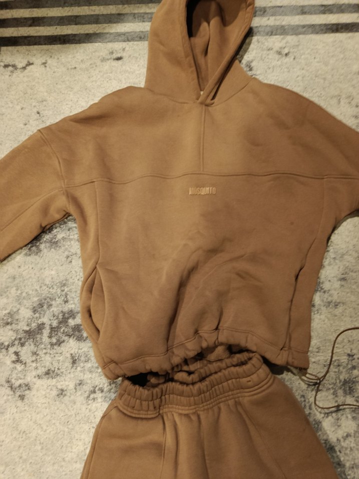 Kadın Kapüşonlu Kahverengi Rahat Eşofman Takımı - Görsel 2