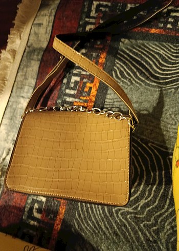 Kahverengi Krokodil Desenli Deri Kadın Çanta - Görsel 2